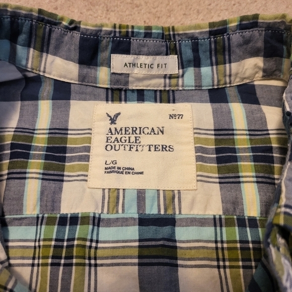 American Eagle Mens Plaid Button Down Shirt - Picture 5 of 5